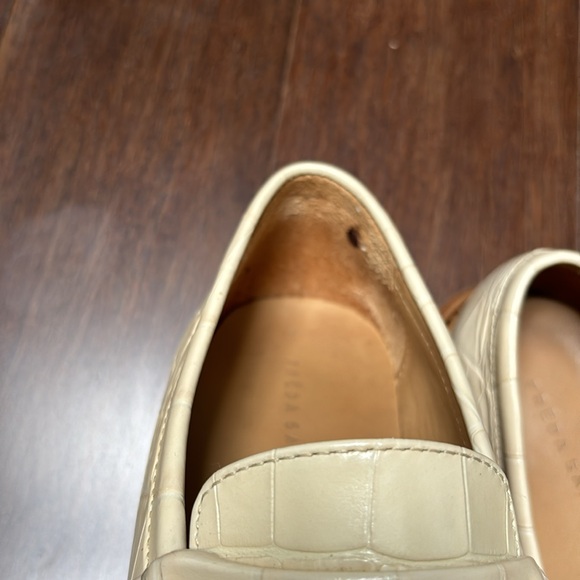 Freda Salvador Elba Penny Loafers in Sand Embossed Croc - Picture 8 of 16